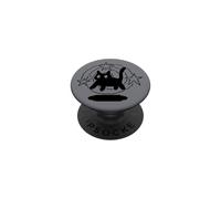 Pixel Y2K 90s Scary Cat Tomcat is Scared under Starry Tail PopSockets Adhesive PopGrip