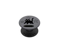 Pixel Y2K 90s Scary Cat Tomcat is Scared under Stars PopSockets Adhesive PopGrip