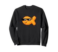 Pixelated Goldfish Cracker With Thug Pixel Sunglasses Sweatshirt