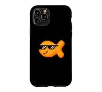 Pixelated Goldfish Snack With Thug Pixel Sunglasses Case for iPhone 11 Pro