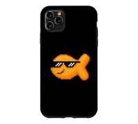 Pixelated Goldfish Snack With Thug Pixel Sunglasses Case for iPhone 11 Pro Max