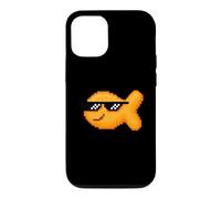 Pixelated Goldfish Snack With Thug Pixel Sunglasses Case for iPhone 12/12 Pro