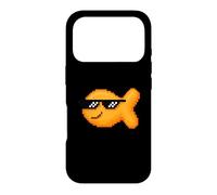 Pixelated Goldfish Snack With Thug Pixel Sunglasses Case for iPhone 17 Pro