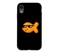 Pixelated Goldfish Snack With Thug Pixel Sunglasses Case for iPhone XR