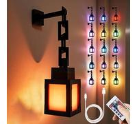 Pixelated Lantern Night Light, 3D Pixelated Mood Light with Remote Control, Four Lighting Modes and Sixteen Colour Options, for Living Room, Game Room Decor, Christmas Gifts