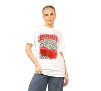 PixelKnit® Womens Short Sleeve Cherry Graphic Print Baggy T-Shirt - Ladies Summer Casual Wear Fashion Tees Top (Cherries Leopard White, 16-18)
