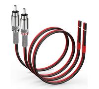 Pixelman 14AWG 1Ft RCA to Speaker Wire Adapter, Thicker Pure Copper, Male-to-Male, Red, Black, Indoor, 1 Count, Compatible with Speaker, Amplifier