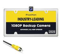 PixelMan Backup Camera,XS-2 1080P AHD Innovative One-Piece License Plate Back Up Camera Ultra Clear Night Vision 170° Wide Angle Vehicle Rear View Reverse Camera,All-Weather Durable Metal Housing