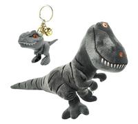 PixelPlush Dinosaur Plush & Keychain Gift Set 40cm Soft Stuffed T-Rex Plush Toy with 8cm Dinosaur Keyring for Kids,Birthday, Christmas & Party Favour