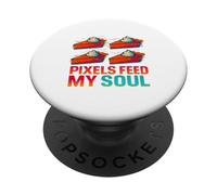 Pixels Feed My Soul Digital Artist Design PopSockets Adhesive PopGrip