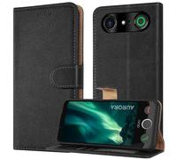 PIXFAB Case for Doro Aurora A10, Leather Wallet Phone Case, Magnetic Book Flip Folio Cover [RFID Protection & 3 Card Slots] and [Kickstand] Phone Cover for Doro Aurora A10 - Black