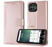 PIXFAB Case for Doro Aurora A30, Leather Wallet Phone Case, Magnetic Book Flip Folio Cover [RFID Protection & 3 Card Slots] and [Kickstand] Phone Cover for Doro Aurora A30 - Rose Gold