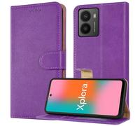 PIXFAB Case for HMD Fusion/Fusion X1 / Barça Fusion, Leather Wallet Phone Case, Magnetic Book Flip Folio Cover [RFID Protection & Card Slots] and [Kickstand] Case Cover for HMD Fusion - Purple