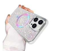 PIXFAB Case for iPhone 14 Plus, Phone Case [Compatible with MagSafe] Diamond Glitter Scratch Resistant Sparkle Bling Soft Skin Silicone [Protective Case] Case Cover for iPhone 14 Plus - Silver