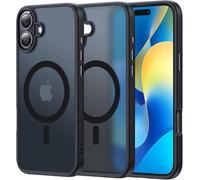 PIXFAB Case for iPhone 16 Plus, Shockproof [Compatible with MagSafe] Wireless Charging, [Slim Fit] Military-Grade Protection [Anti-Scratch] Hard Back Phone Cover - Black