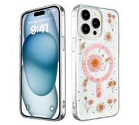 PIXFAB Case for iPhone 16 Pro Max, Glitter Bling Diamond Back Phone Cover [Compatible with MagSafe] Wireless Charging, [Slim Fit] Military-Grade Protection [Anti-Scratch] - Pink