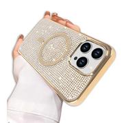 PIXFAB Case for iPhone 16 Pro, Phone Case [Compatible with MagSafe] Diamond Glitter Scratch Resistant Sparkle Bling Soft Skin Silicone [Protective Case] Case Cover for iPhone 16 Pro - Gold