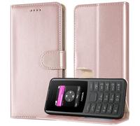 PIXFAB Case for Nokia 105 4G 2023, Leather Wallet Phone Case, Magnetic Book Flip Folio Cover [RFID Protection & Card Slots] and [Kickstand] Case Cover for Nokia 105 4G 2023 - Rose Gold