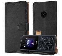 PIXFAB Case for Nokia 110 4G, Leather Wallet Phone Case, Magnetic Book Flip Folio Cover [RFID Protection & Card Slots] and [Kickstand] Case Cover for Nokia 110 4G - Black