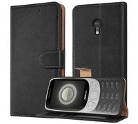PIXFAB Case for Nokia 3210 4G, Leather Wallet Phone Case, Magnetic Book Flip Folio Cover [RFID Protection & Card Slots] and [Kickstand] Case Cover for Nokia 3210 4G - Black