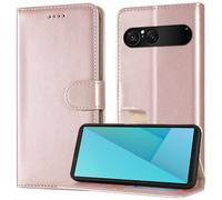 PIXFAB Case for Sony Xperia 10 VII, Leather Wallet Phone Case, Magnetic Book Flip Folio Cover [RFID Protection & 3 Card Slots] and [Kickstand] for Sony Xperia 10 VII - Rose Gold