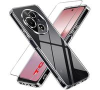 PIXFAB Case for TCL 605 / TCL 60 SE with 1 x Screen Protector Glass [Ultra Slim] Scratch Resistant TPU Gel Rubber Soft Skin Silicone [Protective Case] Phone Case Cover for TCL 605 - Clear