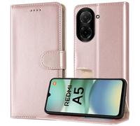 PIXFAB Case for Xiaomi Redmi A5, Leather Wallet Phone Case, Magnetic Book Flip Folio Cover [RFID Protection & 3 Card Slots] and [Kickstand] Case Cover for Xiaomi Redmi A5 - Rose Gold
