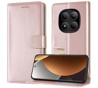 PIXFAB Case for Xiaomi Redmi Note 15 Pro 5G, Leather Wallet Phone Case, Magnetic Book Flip Folio Cover [RFID Protection & 3 Card Slots] and [Kickstand] for Xiaomi Redmi Note 15 Pro 5G - Rose Gold
