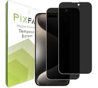 PIXFAB Compatible with Apple iPhone 15 - Privacy Tempered Glass Screen Protector, [Anti Spy] Full Screen 9H Hardness, [Durable] [Shatter Proof] And Scratch Resistant Screen Glass - [Pack of 2]