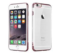 PIXFAB Compatible With iPhone 6 6s (4.7") - Rose Gold Metallic Electroplating Bumper Slim Silicone Gel Clear Case Cover