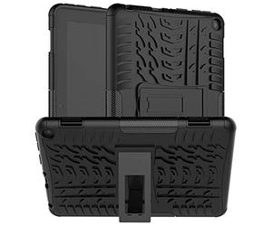 PIXFAB For Amazon Fire HD 8 2020 (10th Gen) And Fire HD 8 Plus (10th Gen) Tablet Shockproof Case, Hybrid [Tough] Rugged Armor Protective Cover, Tablet Case Cover With Built-in [Kickstand] - Black