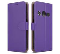 PIXFAB For Doro 1380 Leather Phone Case, Magnetic Closure Full Protection Book Folio Design, Wallet Case Cover [Card Slots] and [Kickstand] For Doro 1380 - Purple