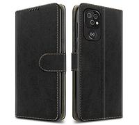 PIXFAB For Doro 8100 Leather Phone Case, Magnetic Closure Full Protection Book Folio Design, Wallet Case Cover [Card Slots] and [Kickstand] For Doro 8100 - Black