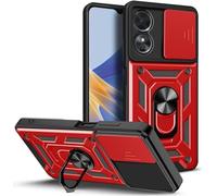 PIXFAB For Honor 90 Case, Shockproof Case with Camera Lens Protection, Protective Ring Armour Phone Cover [Kickstand], Dual Layer Shock Absorption, Phone Case For Honor 90 - Red