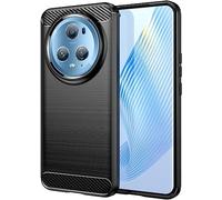 PIXFAB For Honor Magic 5 Pro Case, [Slim Fit] Shockproof Brushed Carbon Fibre [Protective Case] Cover, Gel Rubber Phone Case For Honor Magic 5 Pro - Black