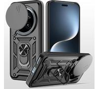 PIXFAB for Honor Magic7 Pro 5G Case, Shockproof Case with Camera Lens Protection, Protective Ring Armour Phone Cover [Kickstand], Phone Case for Honor Magic 7 Pro - Black