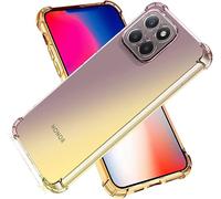 PIXFAB For Honor X8A 4G Clear Case, Shockproof [Ultra Slim] Scratch Resistant Gel Rubber Silicone [Protective Case] Gradient Phone Cover For Honor X8A (4G) - Black/Gold
