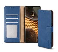 PIXFAB for Motorola Edge 50 Ultra Case - Leather Wallet Phone Case, Magnetic Book Flip Folio Cover [Card Slots] and [Kickstand] Case Compatible with Motorola Edge 50 Ultra - Blue