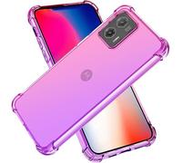 PIXFAB For Motorola G73 5G Clear Case, Shockproof [Ultra Slim] Scratch Resistant Gel Rubber Silicone [Protective Case] Gradient Phone Cover For Motorola Moto G73 5G - Pink/Purple