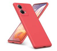 PIXFAB for Motorola G85 Case, Slim Liquid Silicone Shockproof [Anti-scratch] Armor Protective [Soft Touch] Rubber Gel Phone Cover compatible with for Motorola G85 - Red