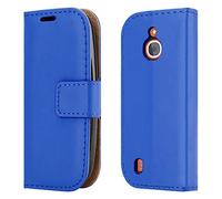 PIXFAB For Nokia 105 (2017) Leather Case, Phone Case, Magnetic Closure Full Protection Book Design Wallet Flip With [Card Slots] and [Kickstand] For Nokia 105 (2017) - Blue