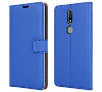 PIXFAB For Nokia 2.4 Leather Wallet Case, Magnetic Closure Full Protection Book Folio Design, Wallet Phone Case Cover [Card Slots] and [Kickstand] For Nokia 2.4 (6.5") - Blue