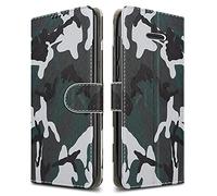 PIXFAB For Nokia 215 (4G) Leather Phone Case, Magnetic Closure Full Protection Book Folio Design, Wallet Case Cover [Card Slots] and [Kickstand] For Nokia 215 4G - Camouflage