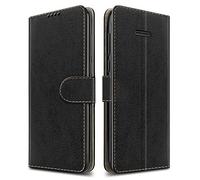 PIXFAB For Nokia 215 (4G) Leather Phone Case, Magnetic Closure Full Protection Book Folio Design, Wallet Case Cover [Card Slots] and [Kickstand] For Nokia 215 4G - Black