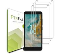 PIXFAB for Nokia C02 Tempered Glass, Screen Protector Anti Scratch and Anti Shatter Film, [Case Friendly] HD Clear Premium, 9H Tempered Glass for Nokia C02 [Pack of 3]