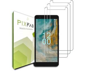 PIXFAB for Nokia C02 Tempered Glass, Screen Protector Anti Scratch and Anti Shatter Film, [Case Friendly] HD Clear Premium, 9H Tempered Glass for Nokia C02 [Pack of 3]