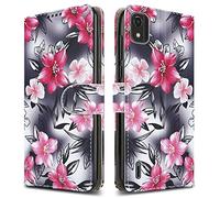 PIXFAB For Nokia C2 2nd Edition Leather Phone Case, Magnetic Closure Full Protection Book Folio Design, Wallet Case Cover [Card Slots] and [Kickstand] For Nokia C2 2nd Edition - Flower