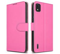 PIXFAB For Nokia C2 2nd Edition Leather Phone Case, Magnetic Closure Full Protection Book Folio Design, Wallet Case Cover [Card Slots] and [Kickstand] For Nokia C2 2nd Edition - Pink