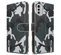 PIXFAB For Nokia G60 5G Leather Phone Case, Magnetic Closure Full Protection Book Folio Design, Wallet Case Cover [Card Slots] and [Kickstand] For Nokia G60 5G - Camouflage