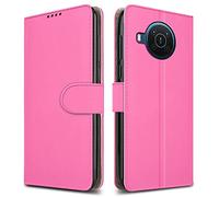 PIXFAB For Nokia X20 5G Leather Phone Case, Magnetic Closure Full Protection Book Folio Design, Wallet Case Cover [Card Slots] and [Kickstand] For Nokia X20 5G (6.67") - Pink
